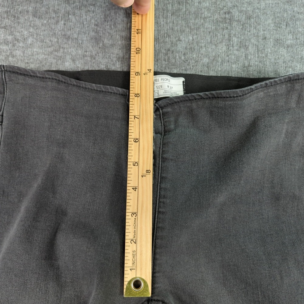 Free People Jeans Womens 27 Blacl Pull On Flare Stretch Casual Boho‎ Hippie - Picture 7 of 15
